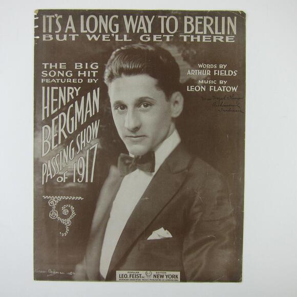 Sheet Music It's A Long Way To Berlin But We'll Get There WWI War Antique 1917 - Picture 11 of 12